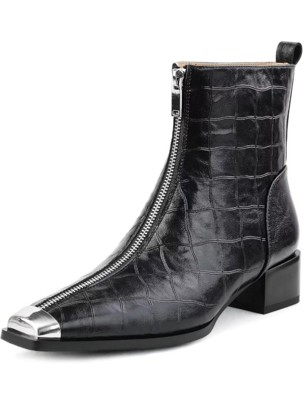 Stylish Women's Genuine Leather Ankle Boots with Low Chunky Heel - Versatile